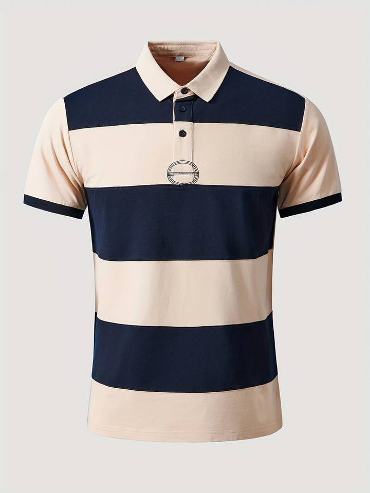 JOEL - Striped Nautical Polo Shirt