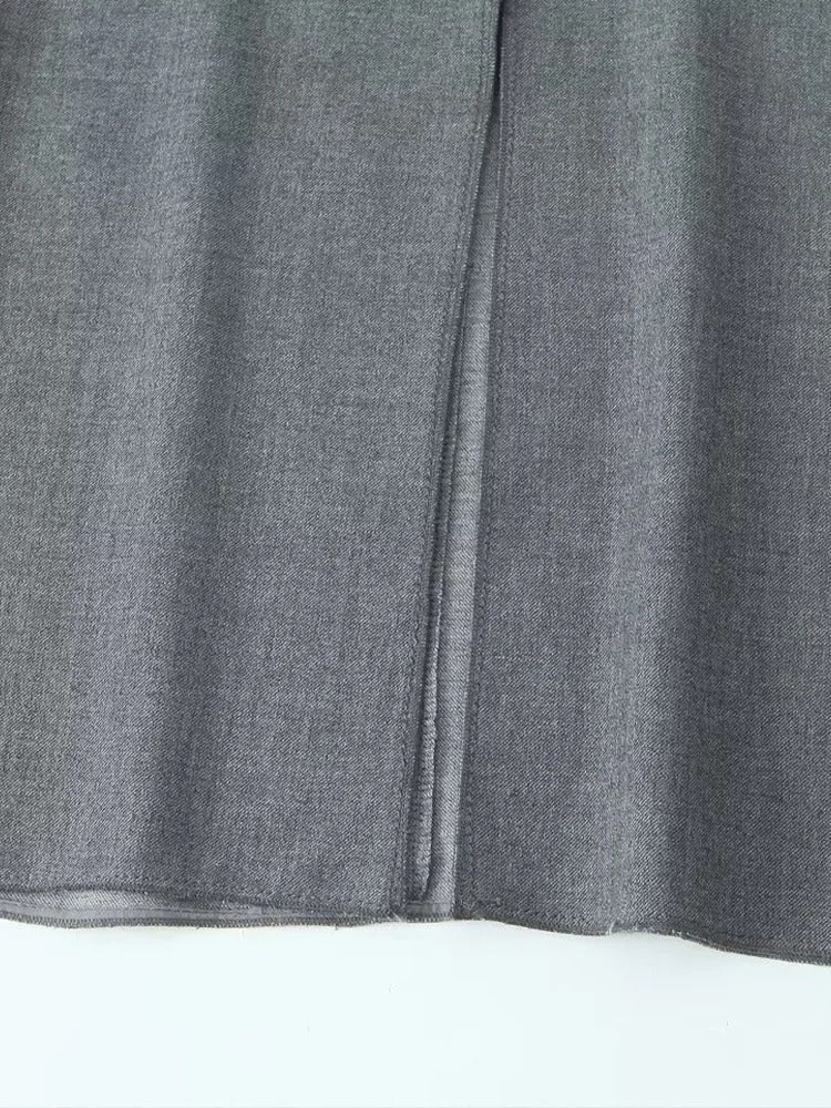 SINDRA - Elegant Charcoal Sleeveless Sheath Dress