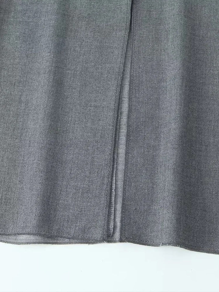 SINDRA - Elegant Charcoal Sleeveless Sheath Dress
