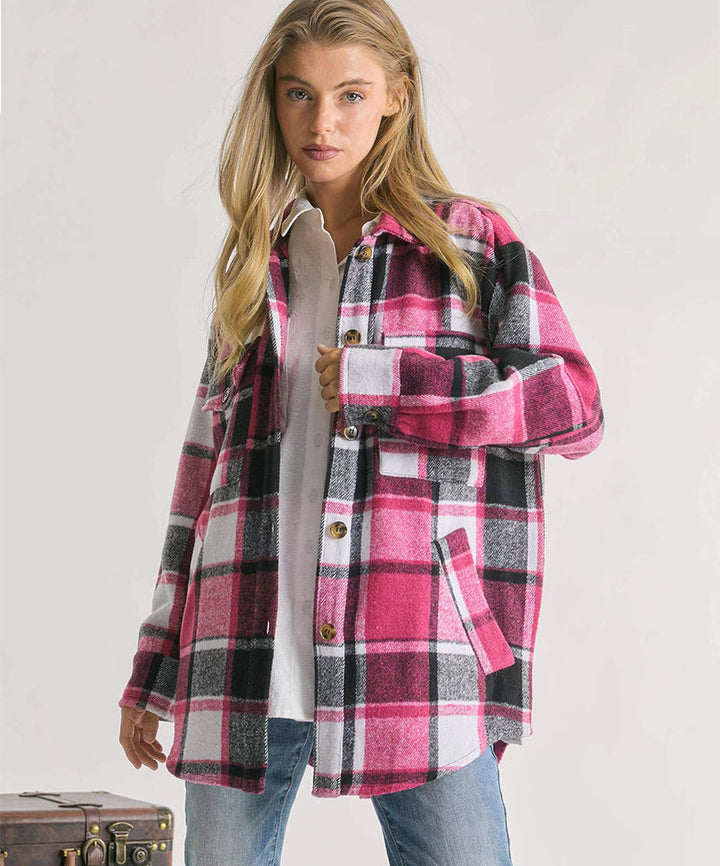 TENS -  Plaid Charm Oversized Shirt Jacket