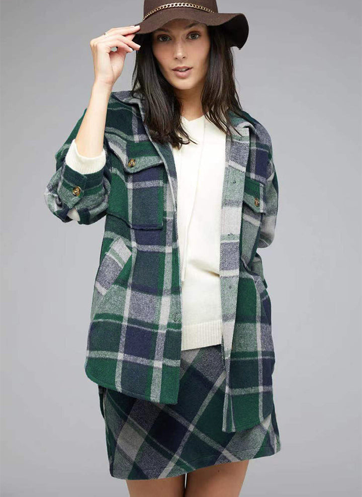 TENS -  Plaid Charm Oversized Shirt Jacket