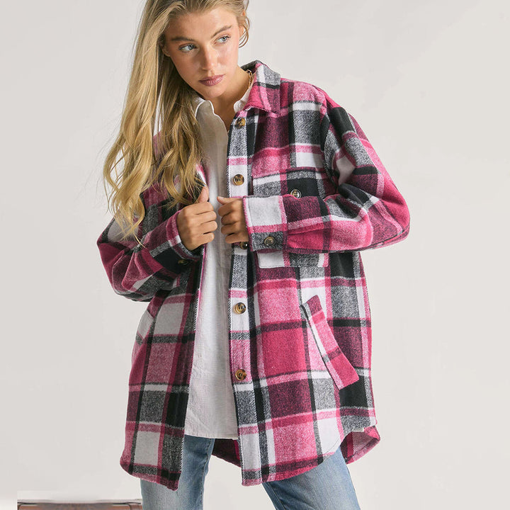 TENS -  Plaid Charm Oversized Shirt Jacket