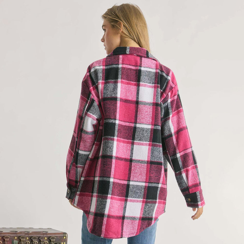 TENS -  Plaid Charm Oversized Shirt Jacket