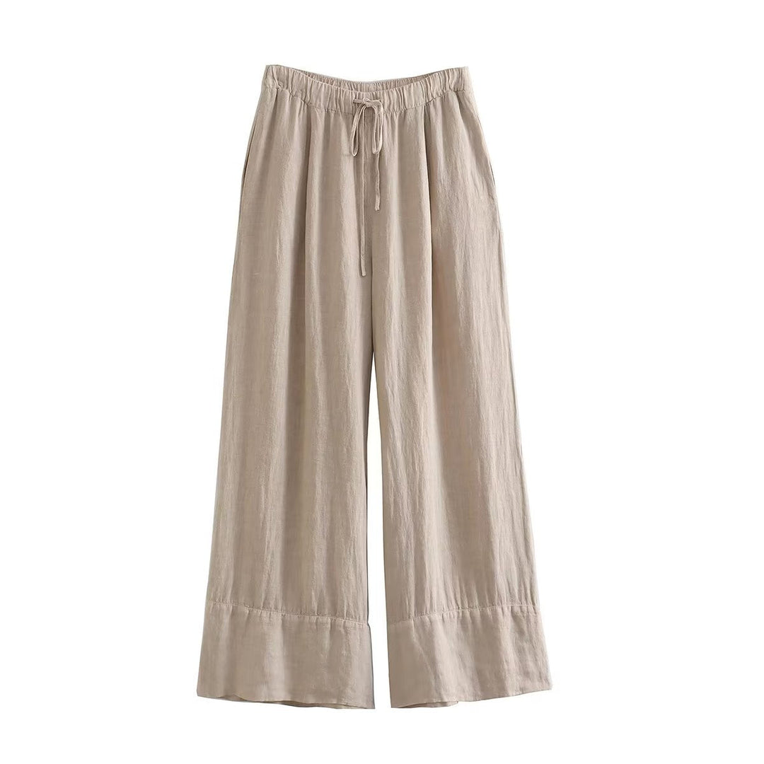 NELLE - Linen Halter Top and Wide-Leg Pants Set