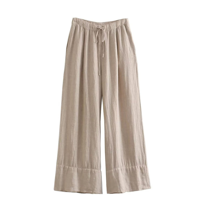 NELLE - Linen Halter Top and Wide-Leg Pants Set