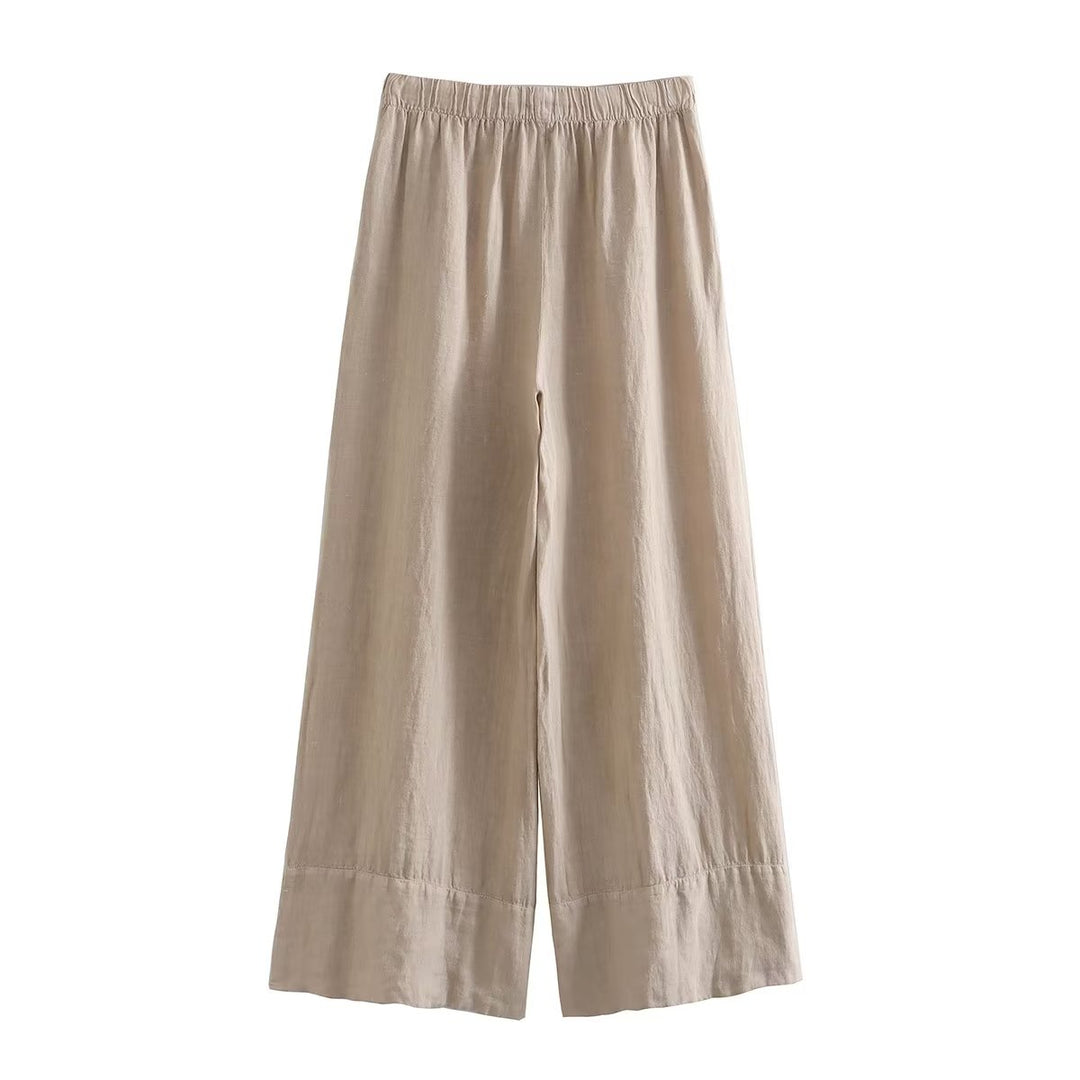 NELLE - Linen Halter Top and Wide-Leg Pants Set