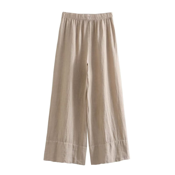 NELLE - Linen Halter Top and Wide-Leg Pants Set