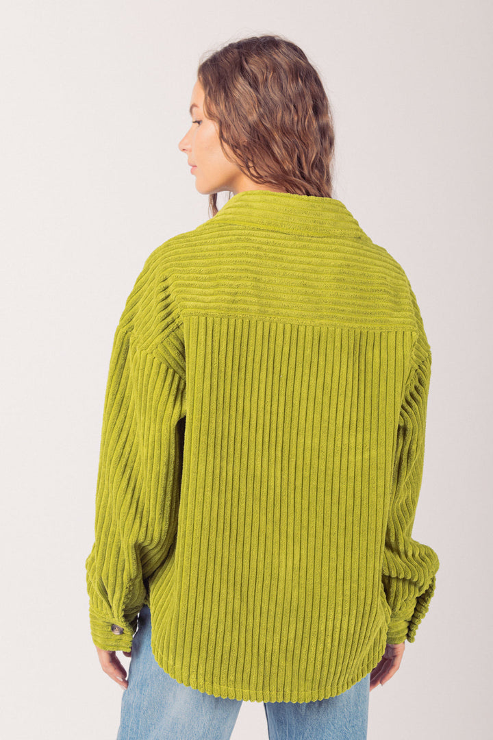 PUQ -  Autumn Corduroy Textured Button-Up Jacket