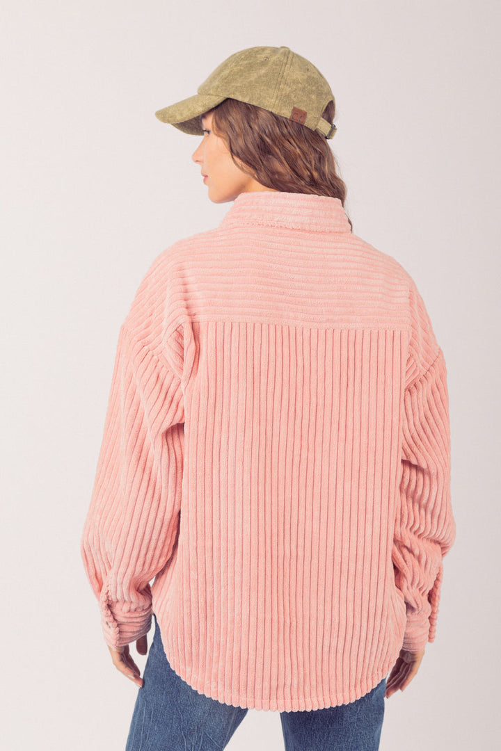 PUQ -  Autumn Corduroy Textured Button-Up Jacket
