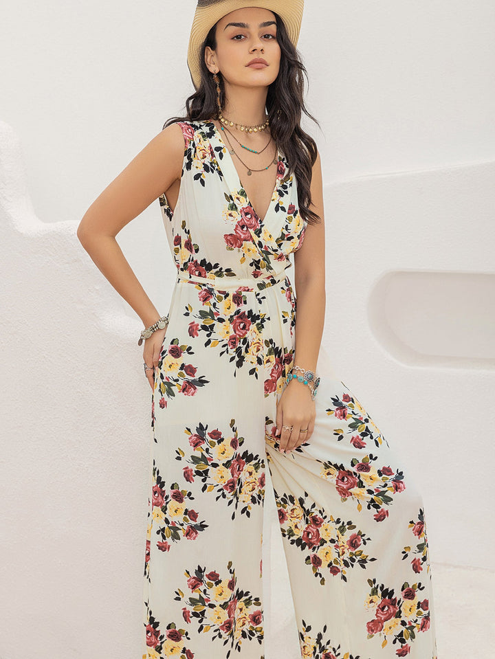 LIDY - Floral Sleeveless Wide-Leg Jumpsuit