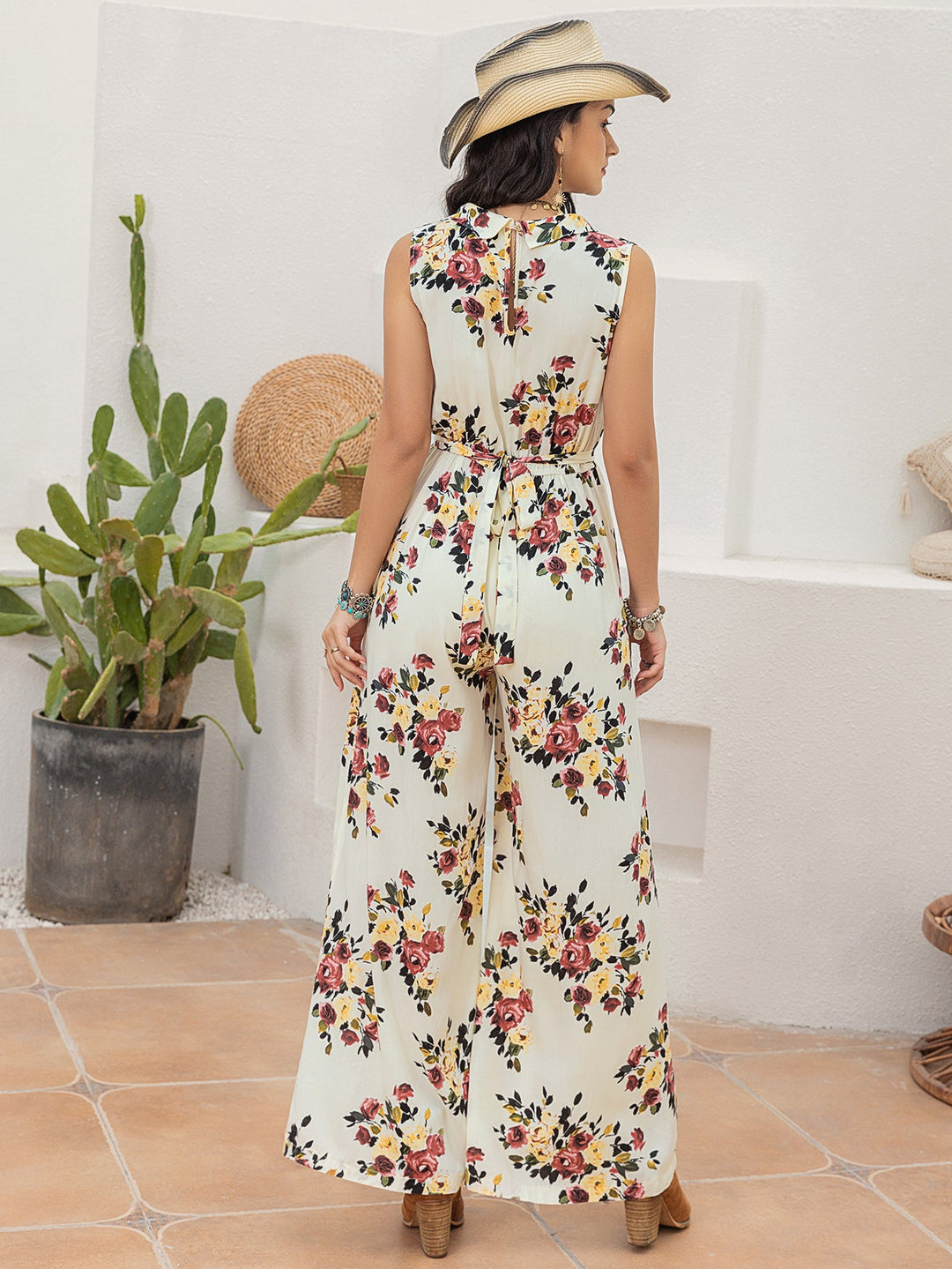 LIDY - Floral Sleeveless Wide-Leg Jumpsuit