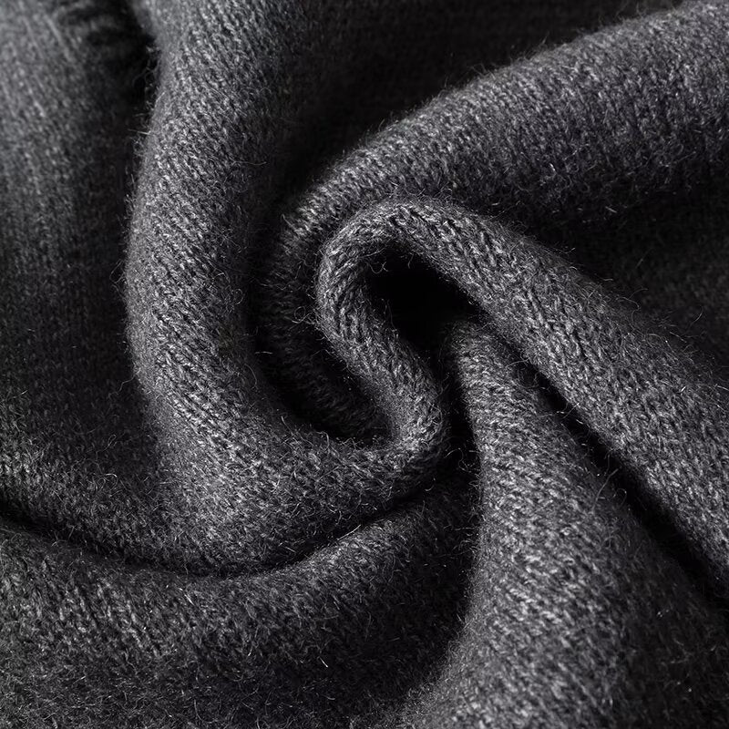 SOLID - Charcoal Chic Wool-Blend V-Neck Pullover