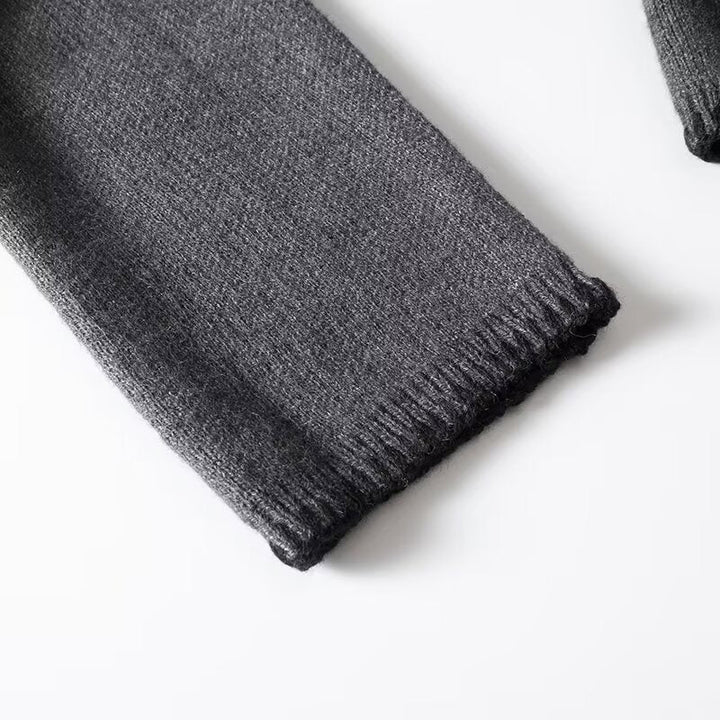 SOLID - Charcoal Chic Wool-Blend V-Neck Pullover