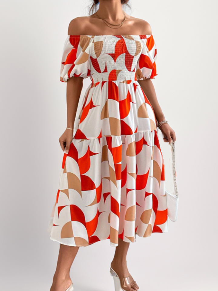 LIORA - Off-Shoulder Midi Dress
