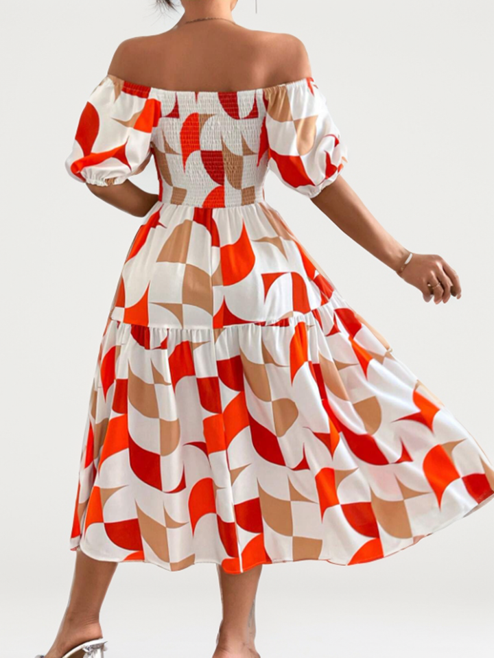 LIORA - Off-Shoulder Midi Dress