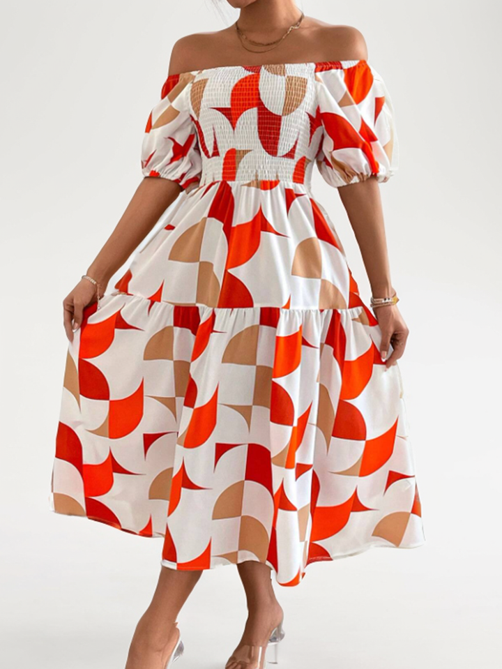 LIORA - Off-Shoulder Midi Dress