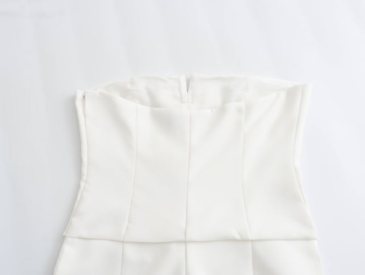 LYAN -  Elegant Strapless Bow Detail Jumpsuit