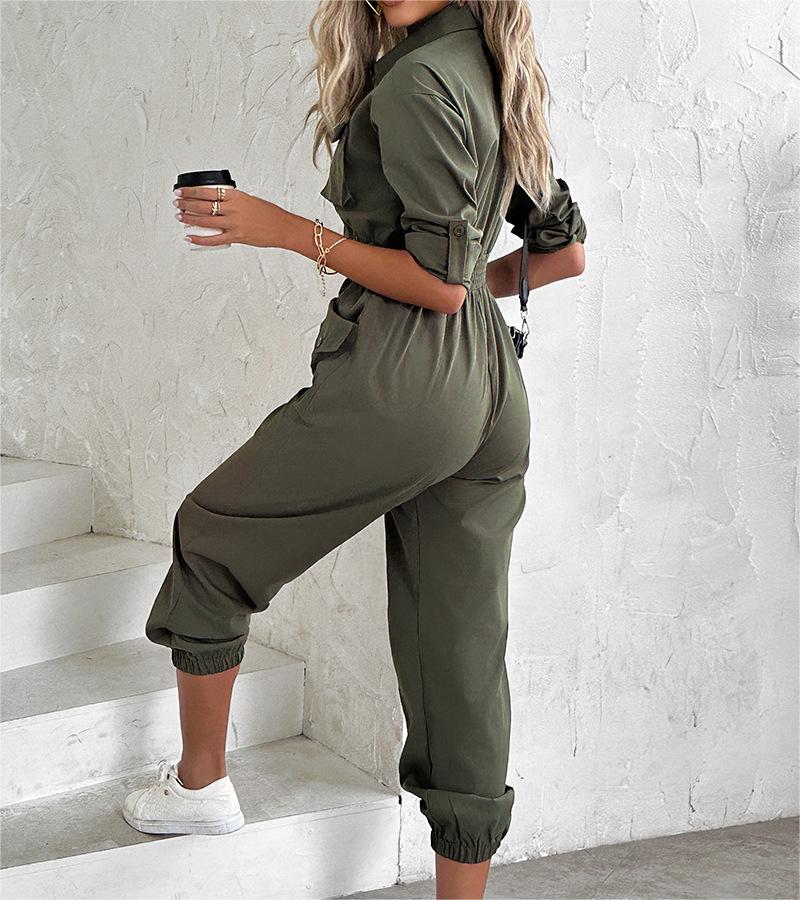 RAYE -  Army Green Utility Cargo Jumpsuit