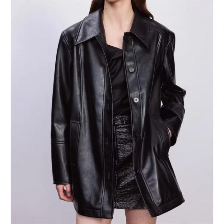 MAILE - Vegan Leather Trench Coat