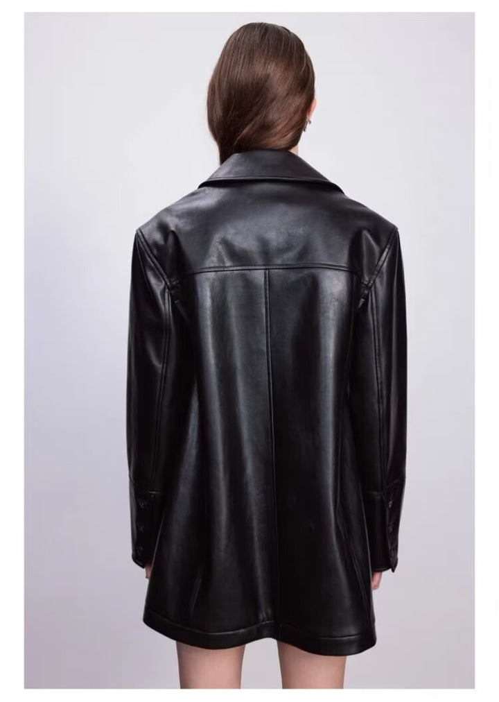 MAILE - Vegan Leather Trench Coat