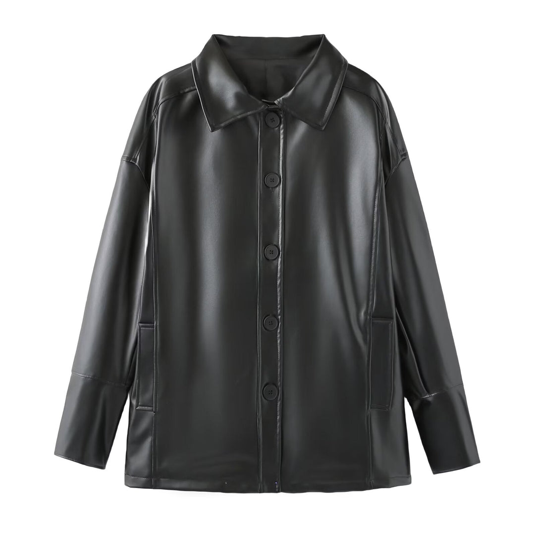 MAILE - Vegan Leather Trench Coat