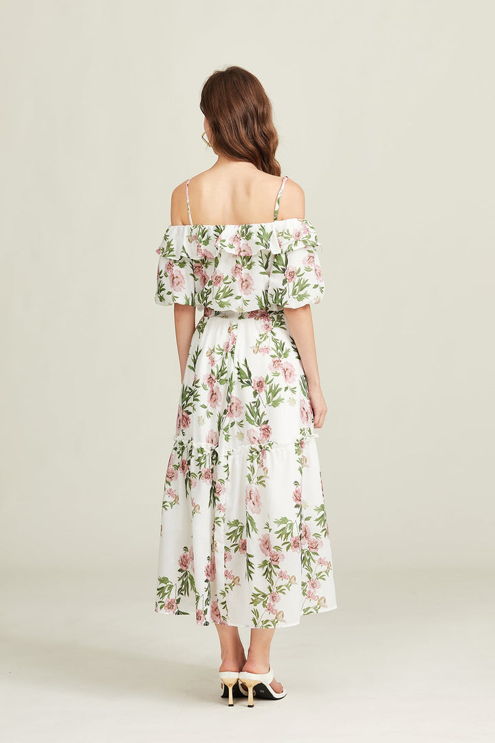 MINE - Floral Off-Shoulder Two-Piece Summer Set