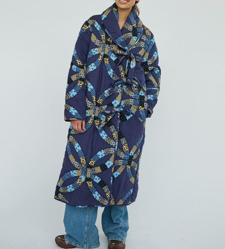 NORE - Quilted Patterned Long Coat