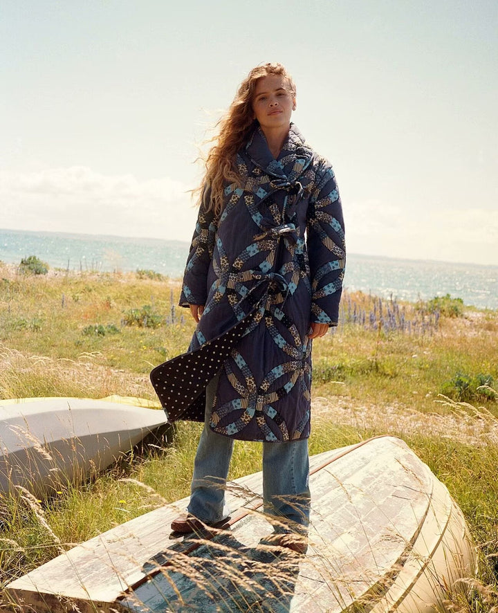 NORE - Quilted Patterned Long Coat