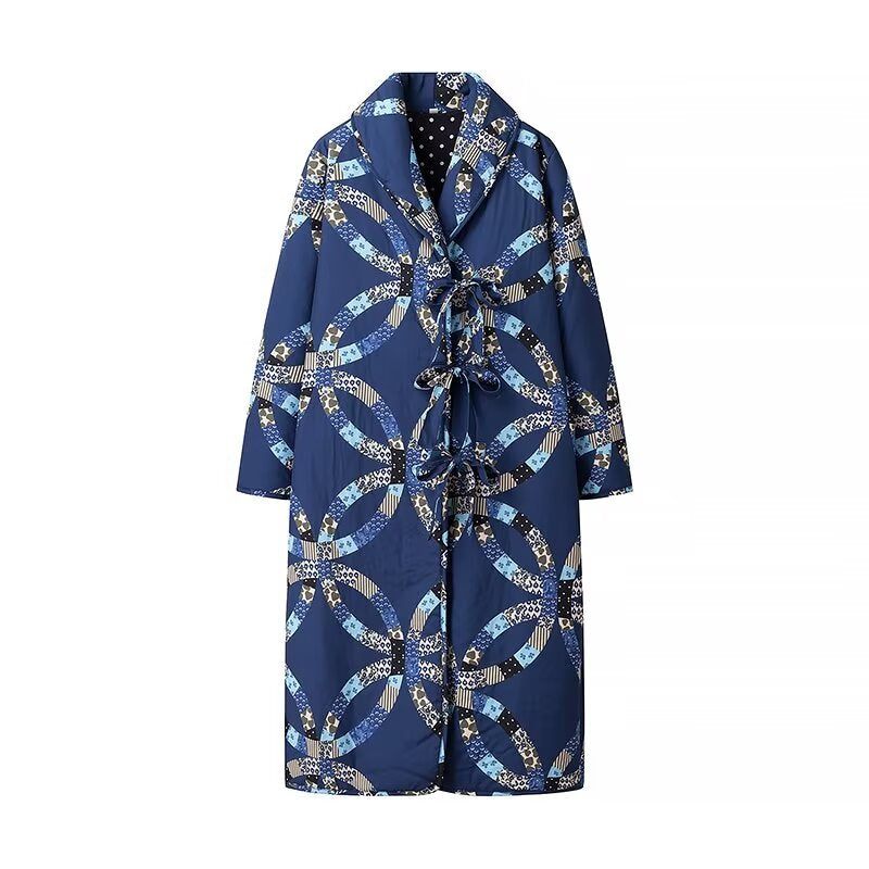 NORE - Quilted Patterned Long Coat