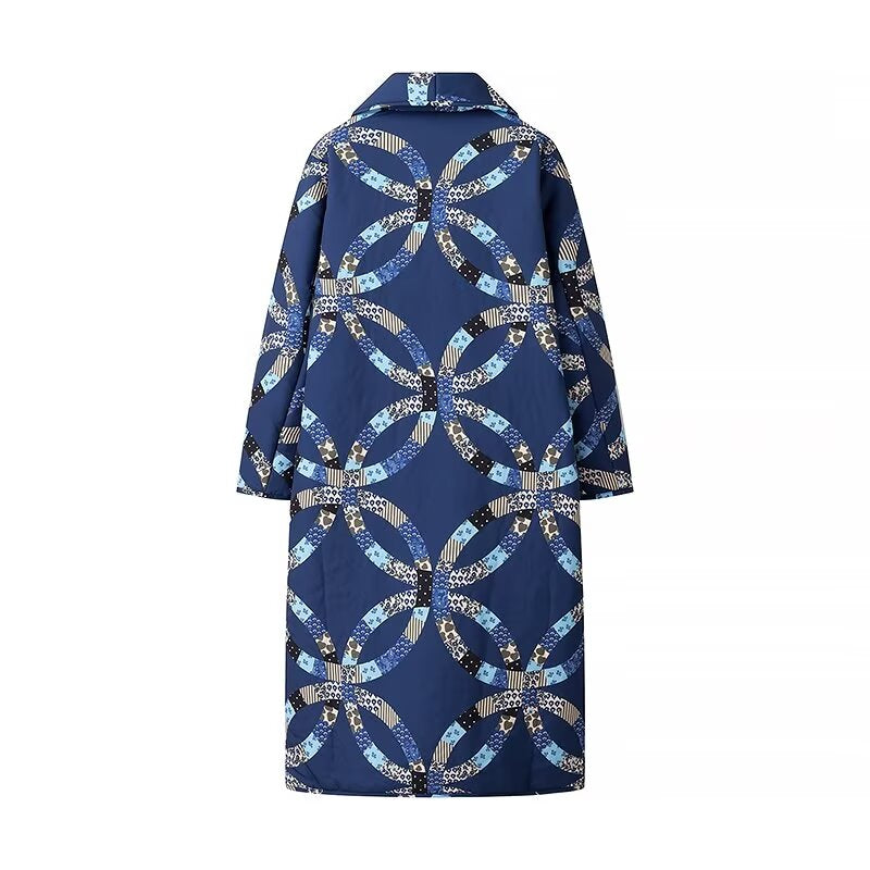 NORE - Quilted Patterned Long Coat