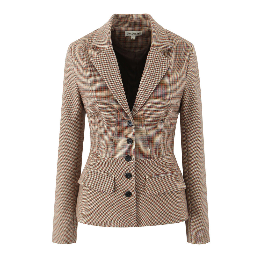 GIADA - Women's Plaid Blazer and Mini Skirt Set