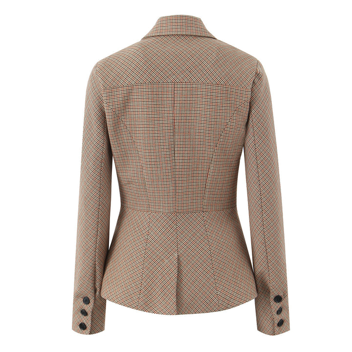 GIADA - Women's Plaid Blazer and Mini Skirt Set