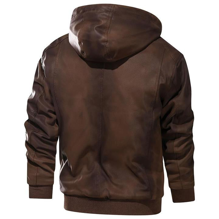 SALVADOR - Leather Jacket With Hood