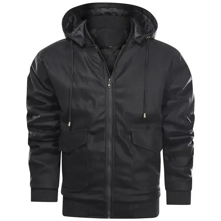 SALVADOR - Leather Jacket With Hood