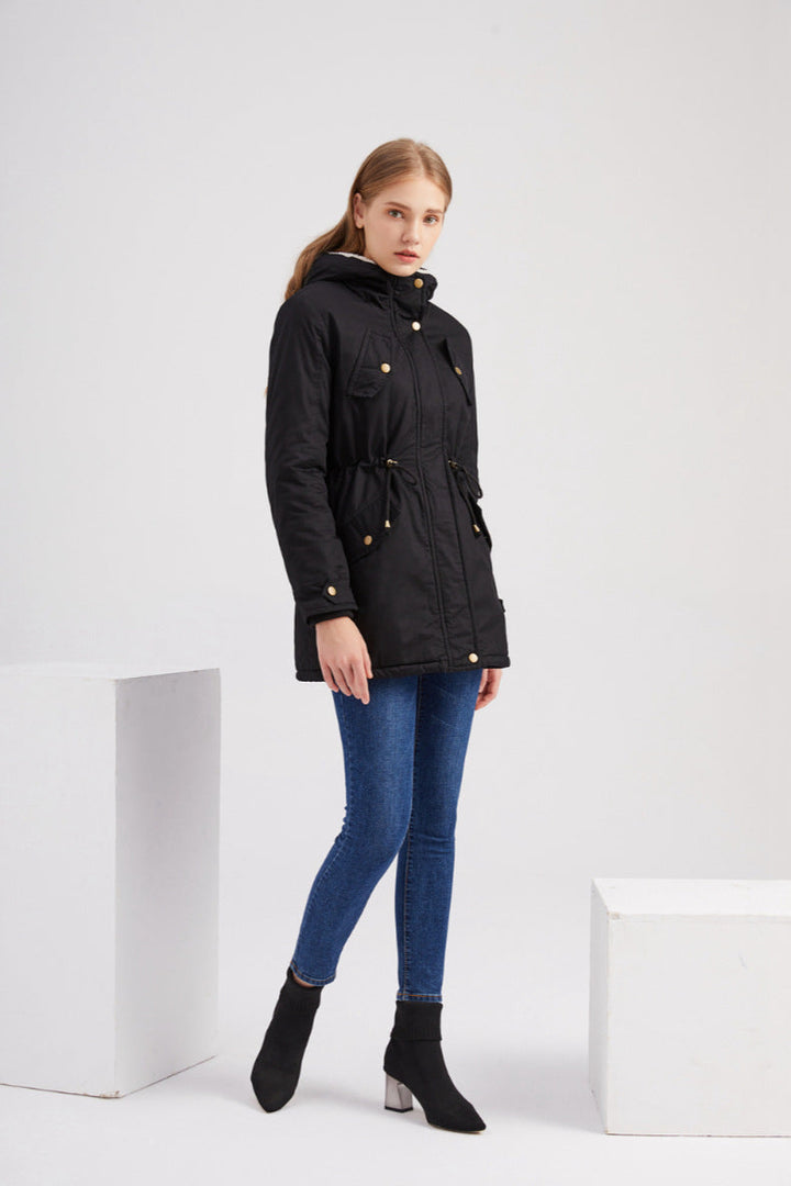 LILAH - Casual Drawstring Hooded Jacket
