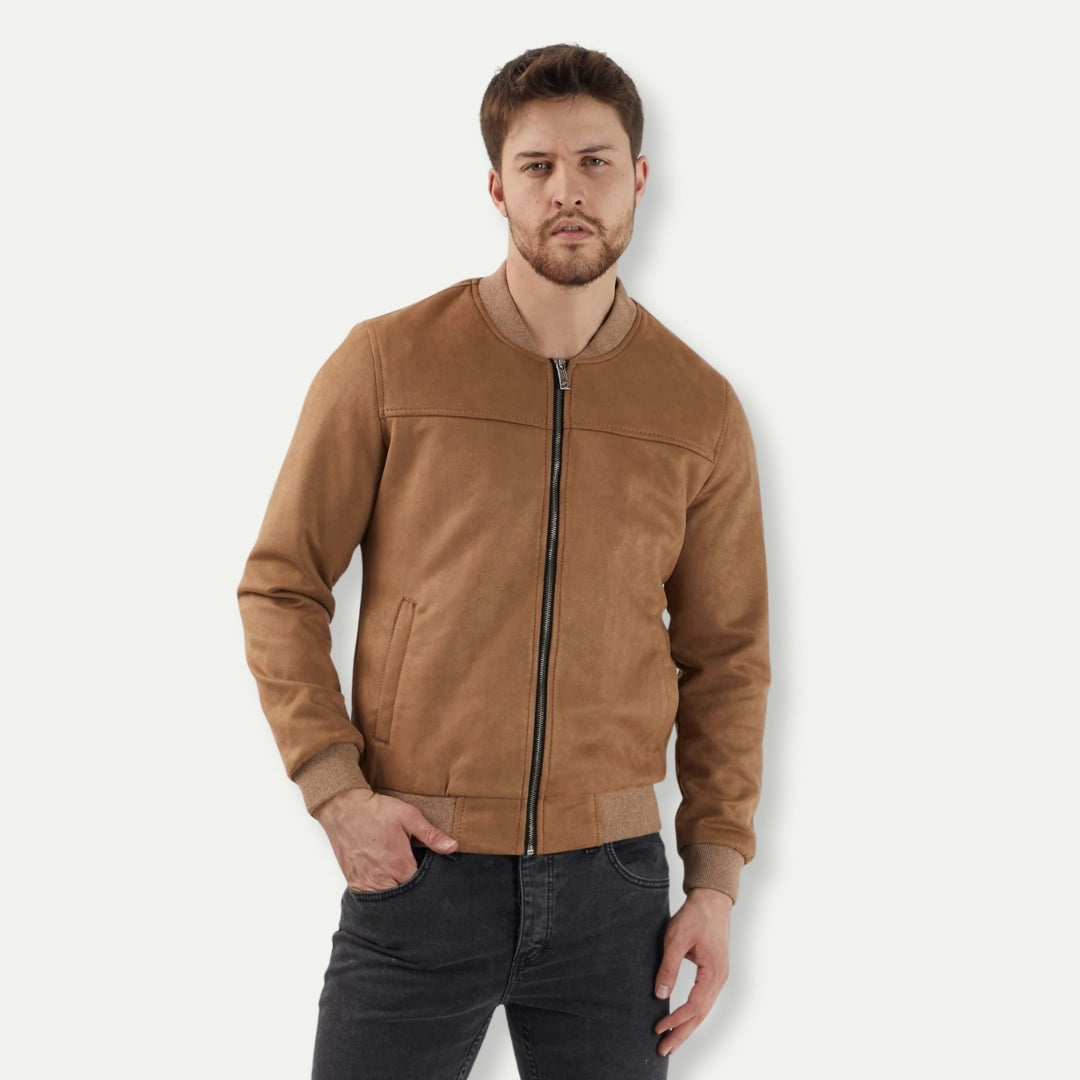 KOSTAS - Men's Suede Bomber Jacket