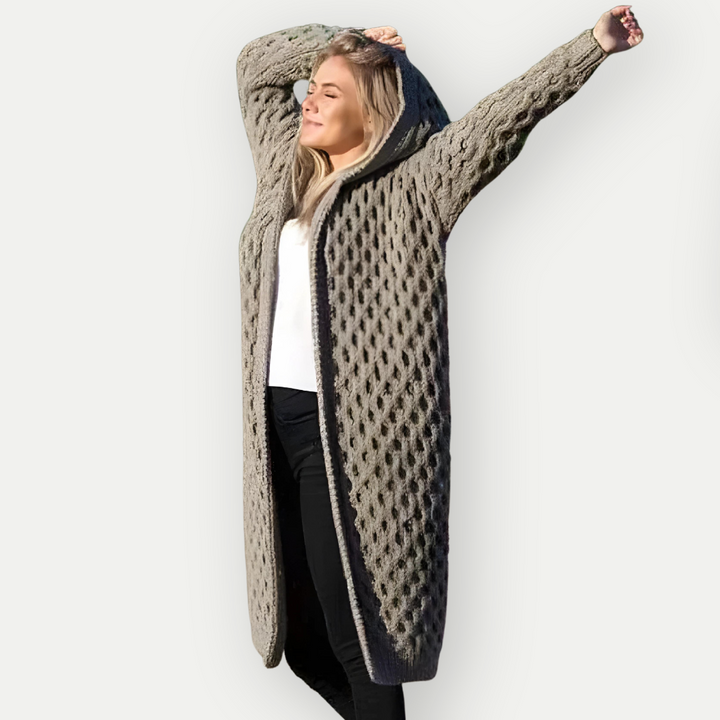 SAIR - Wool Cardigan With Hoodie