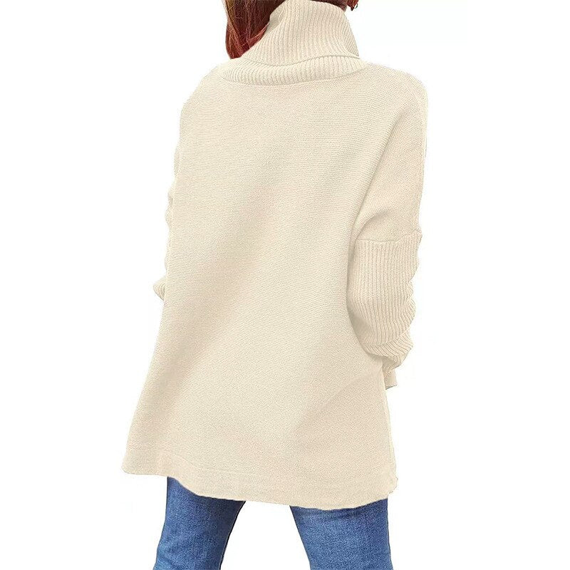 SARA - Women's Tricot Sweater With Stand Collar