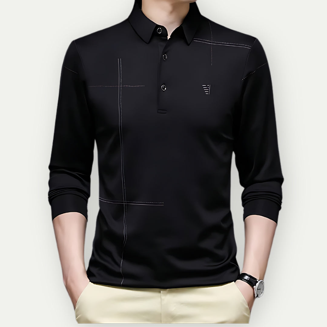 SAUL - Elegant Long Sleeve Polo Shirt