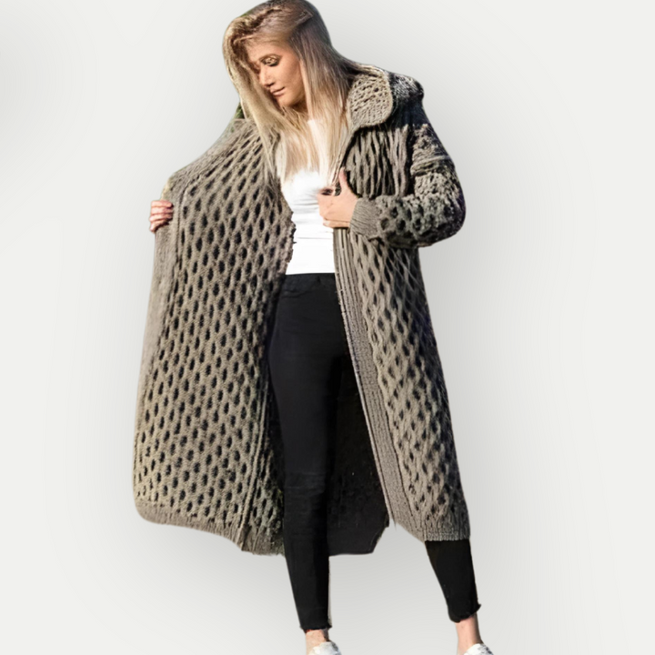 SAIR - Wool Cardigan With Hoodie