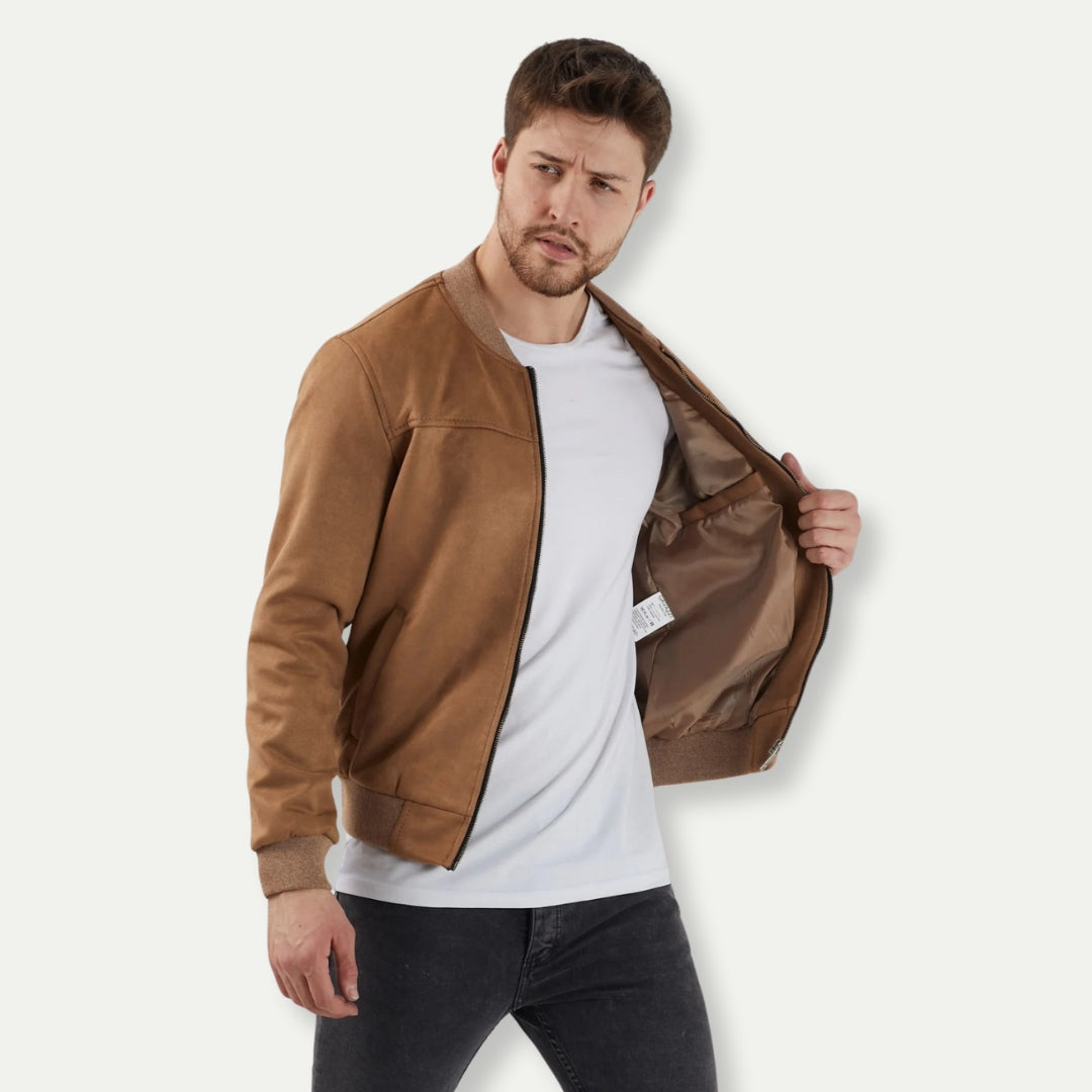 KOSTAS - Men's Suede Bomber Jacket