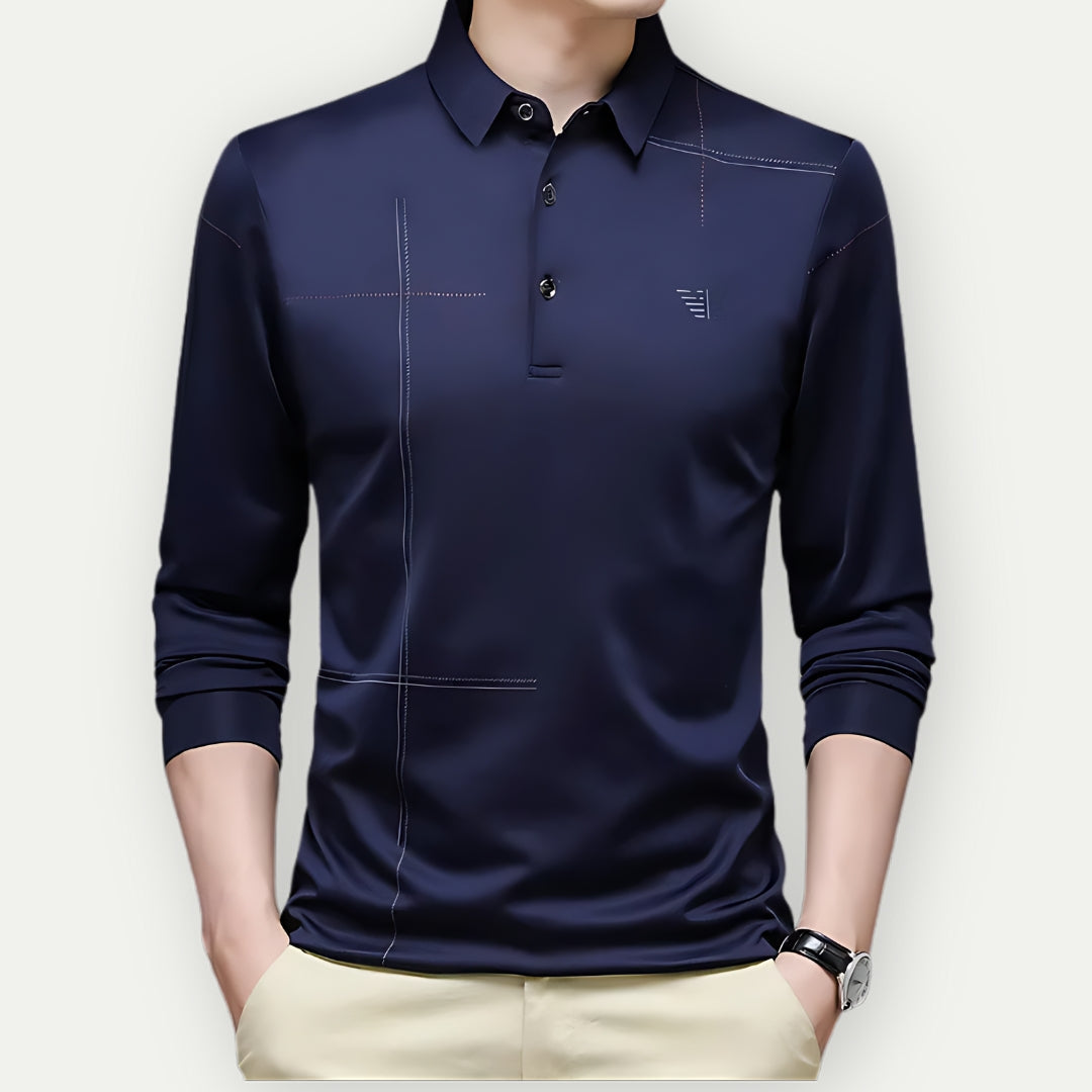 SAUL - Elegant Long Sleeve Polo Shirt