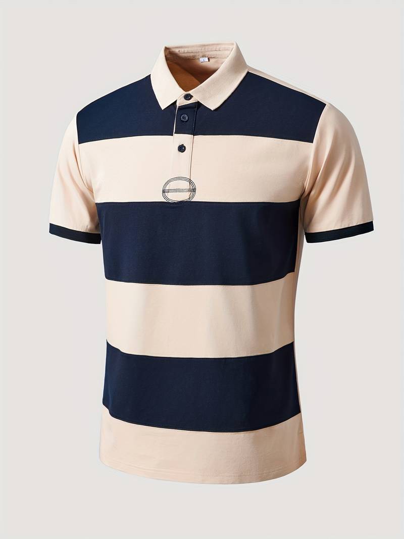 JOEL - Striped Nautical Polo Shirt