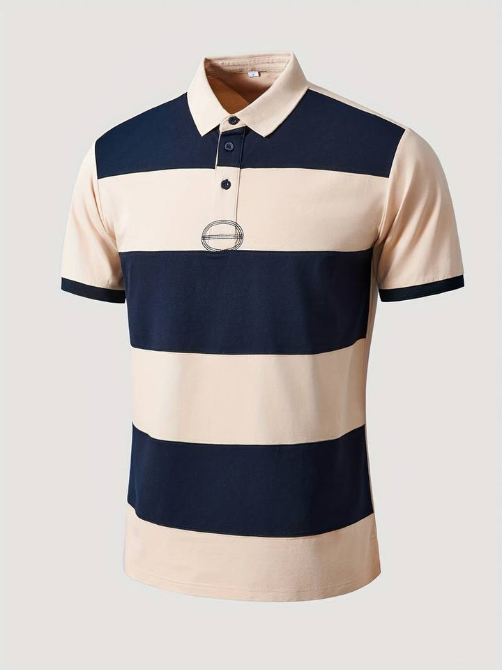 JOEL - Striped Nautical Polo Shirt