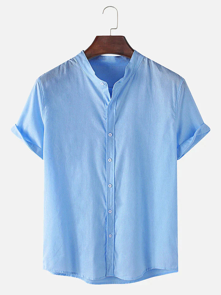 RAYON - Linen Look Breathable Short Sleeve Basic Shirts