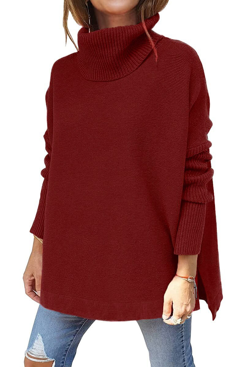 SARA - Women's Tricot Sweater With Stand Collar