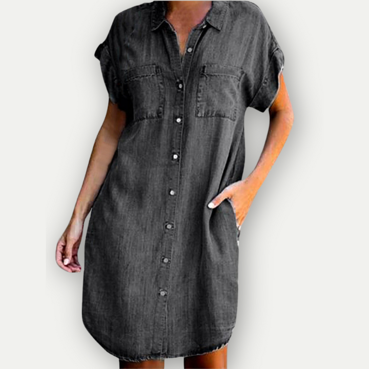 MURIEL - Summery Denim Shirt Dress