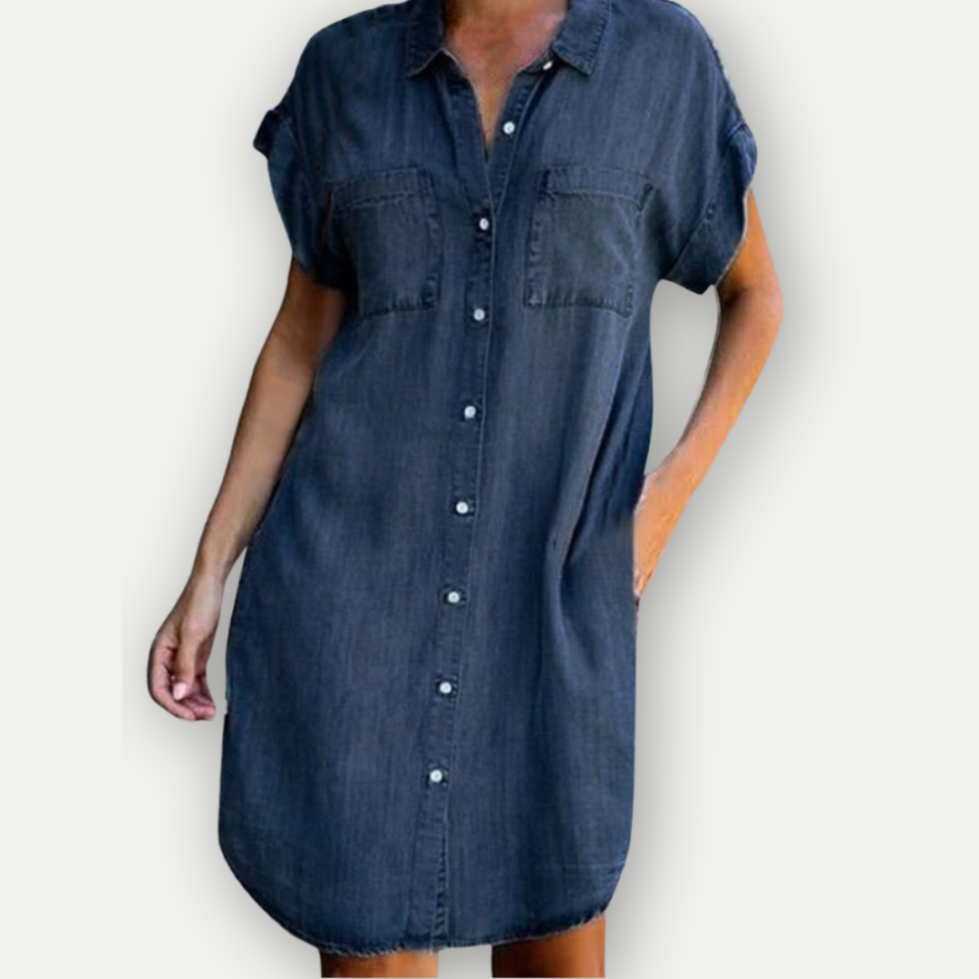 MURIEL - Summery Denim Shirt Dress