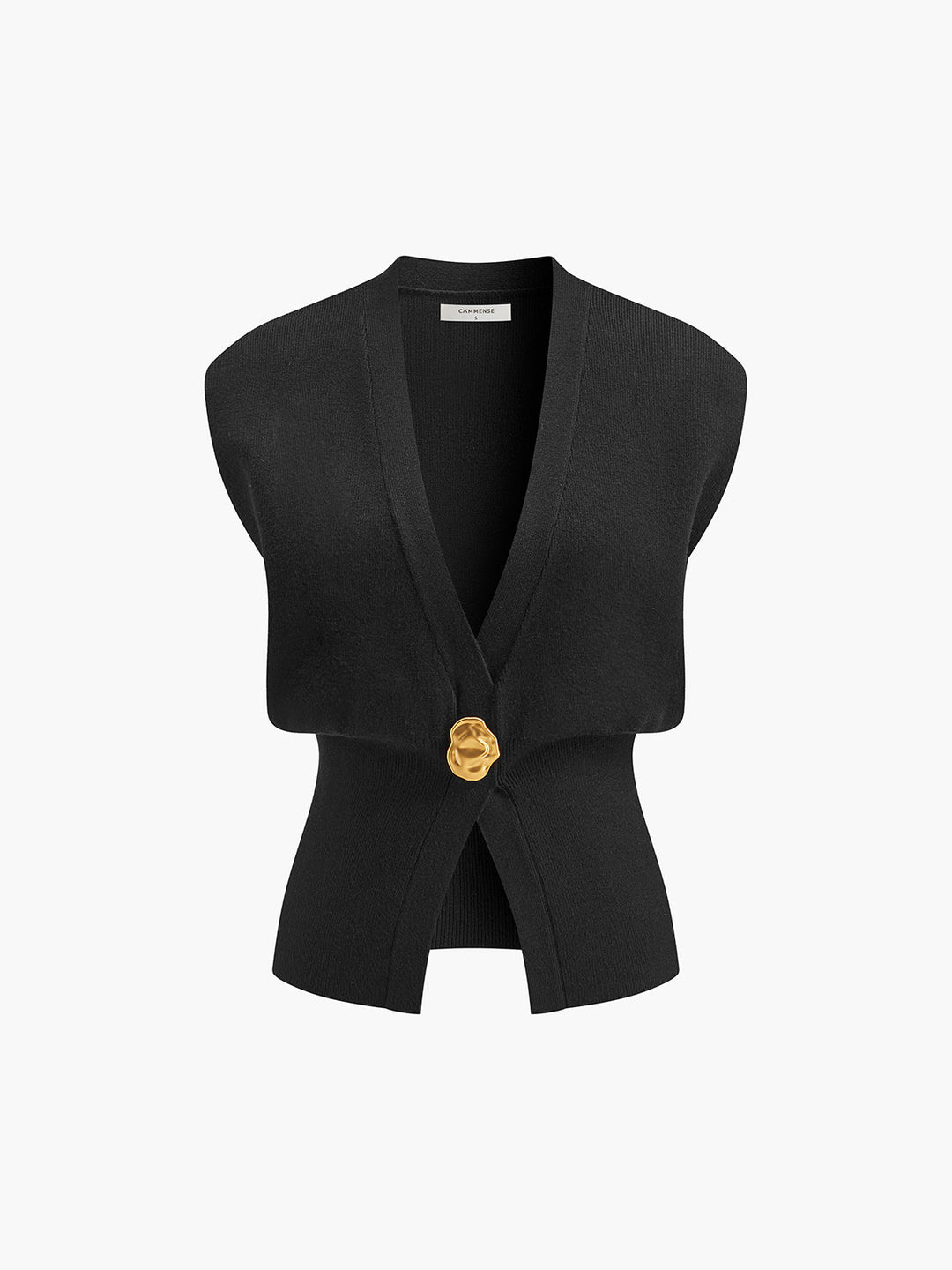 KARMA - Sculpted Knit Vest With Gold Detail