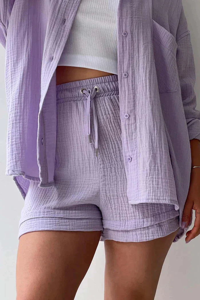 BRSHK - Two-piece set with long sleeves and shorts